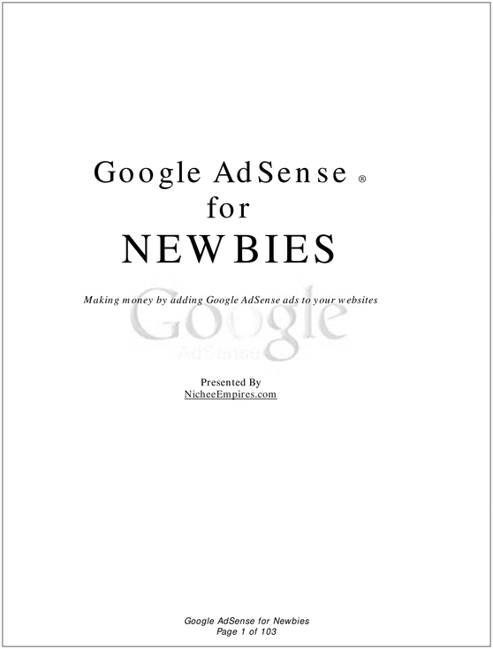 Product picture Google Adsense for Beginners-Start earning now 